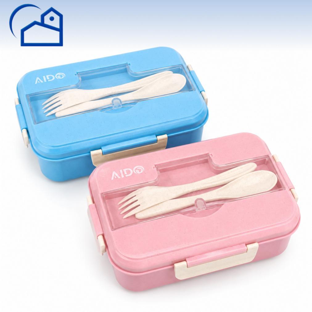 HOT HOMESTATION - GROSIR Lunch Box Set Kotak Makan Bekal 1L Free Sendok Garpu Set 31003 NO BOX