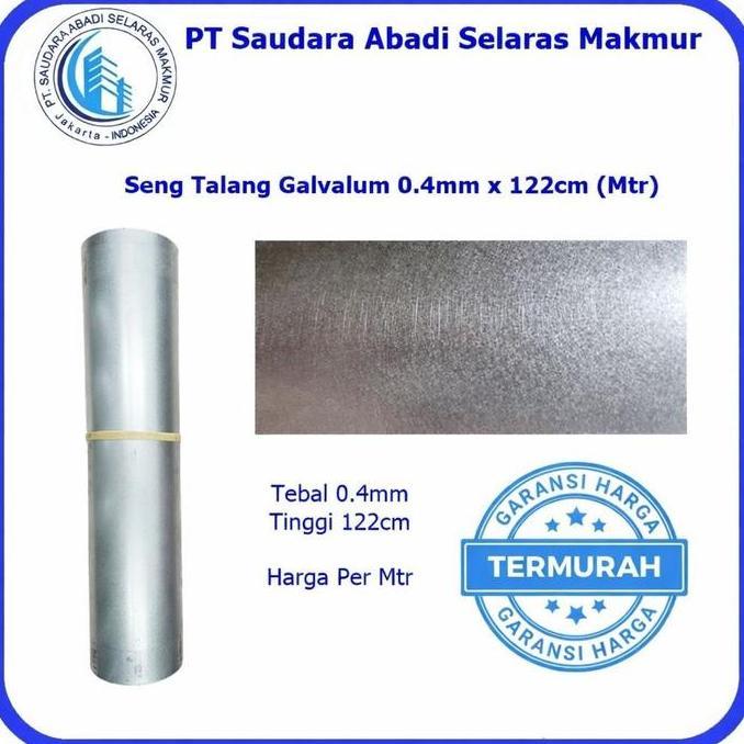 Seng Talang Galvalum 0.4Mm X 122Cm (Mtr)