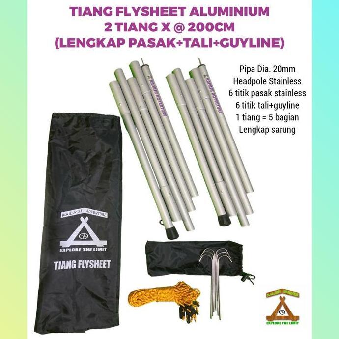 Tiang/Frame Flysheet Aluminium (Paket Lengkap)