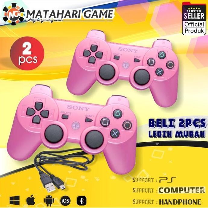2 Pcs Promo Stik PS3 / Stick Playstation3 PINK Wireless OP Diskon