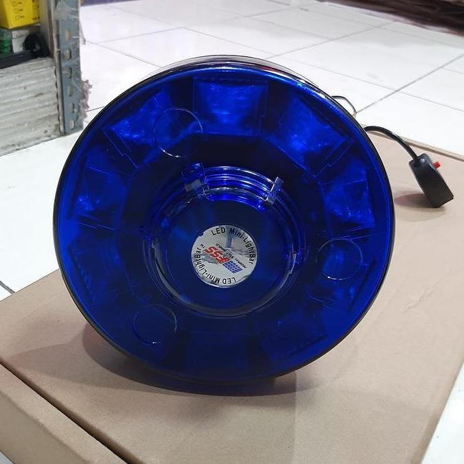 lampu strobo polisi patwal model stik tiang - warna biru - motor