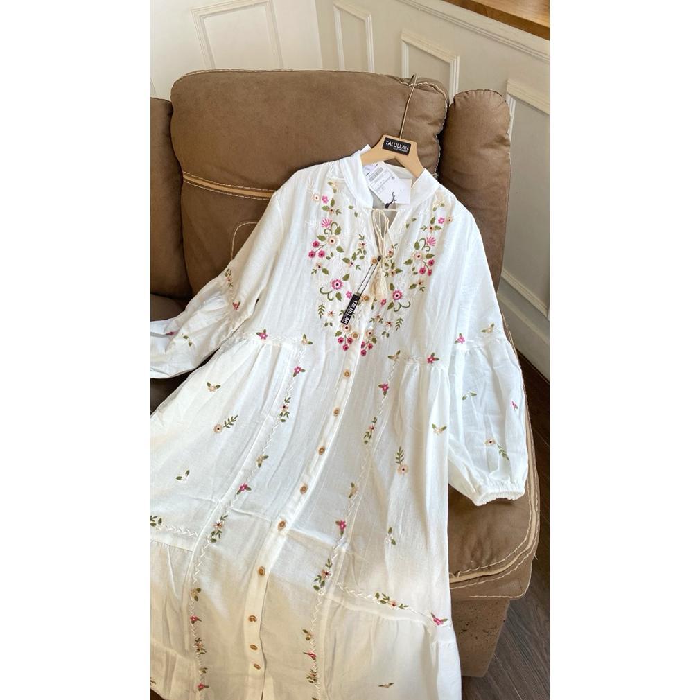 hot deals dress katun linen raya bordir talullah