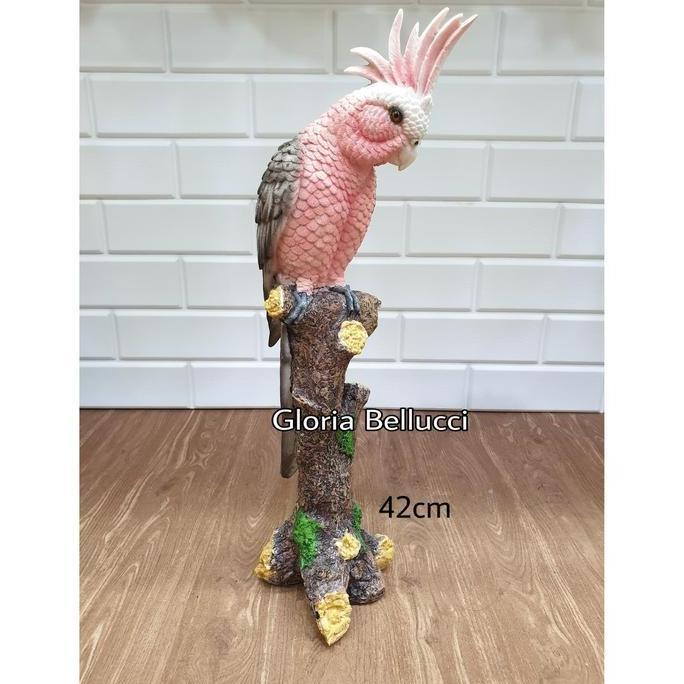 PATUNG BURUNG KAKATUA PAJANGAN KAKA TUA DEKORASI HIASAN RUMAH ATAU TAMAN