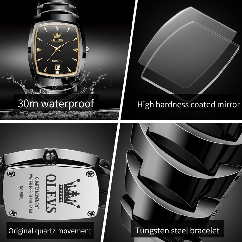 Favorit Olevs Jam Tangan Pria Cowok Original Anti Air Tahan Fashion Analog Baja Tungsten Bisnis Terb