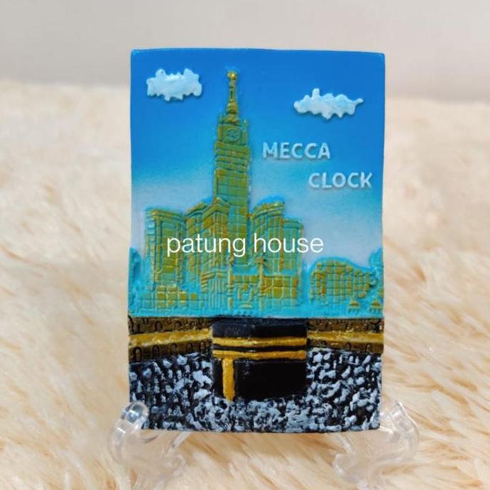 Fridge Magnet Tempelan Kulkas Souvenir Negara Saudi Arabia Mekkah Mekah Makkah Mecca Jam Clock