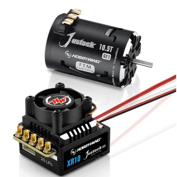 38020371 HOBBYWING COMBO XR10 JUSTOCK G3S - BLACK + JUSTOCK MOTOR - G2.1  - 13.5T TQRC27