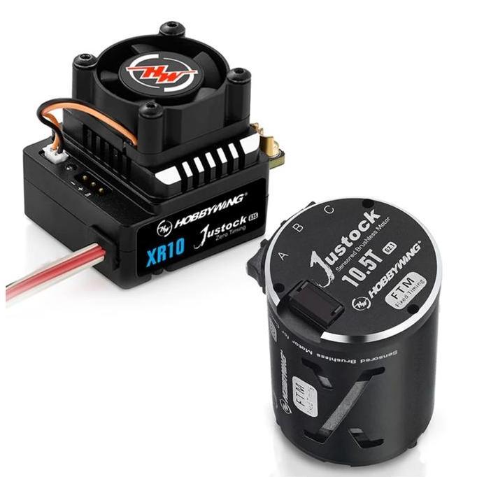 38020370 HOBBYWING COMBO XR10 JUSTOCK G3S + JUSTOCK MOTOR G2.1  - 10.5T TQRC27