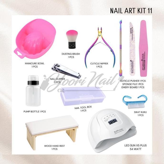 Nail art kit package 11 perlengkapan nailart nail art remove set nail kuku lengkap