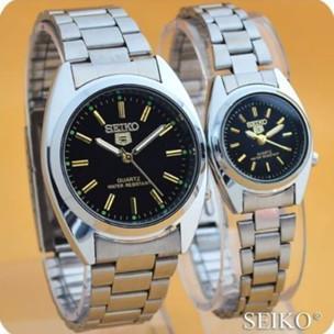 ORIGINAL (AP) Jam Tangan GRADE A+ Couple/Pria/Wanita Analog Seiko 5 Polos Premium Strap Rantai Free 