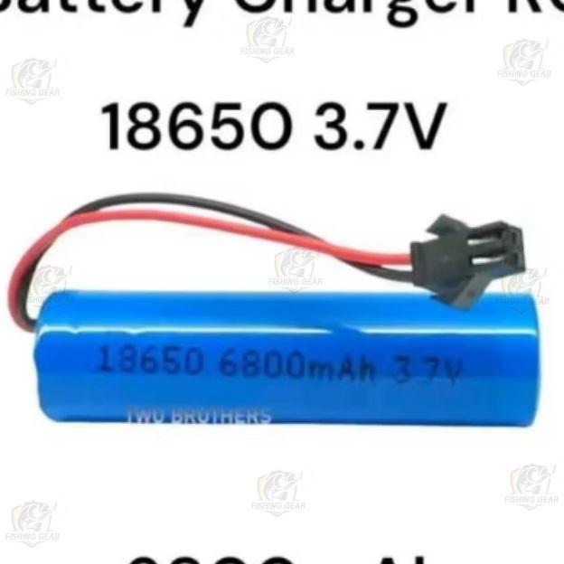 Lithium-Ion Battery 18650 3.7V - 4.2V 6800Mah Soket Hitam Sm 2 Pin Baterai Mobil Rc - Original