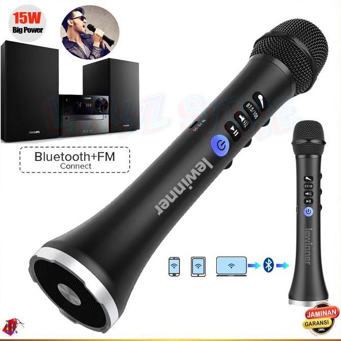 PYON Mic Karaoke Wireless Microfon L-698 2 In 1 Mikrofon Bluetooth FM Portable HIFI Stereo Laptop Pl