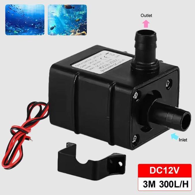 PYON Pompa Air Celup Mini DC 12V Aerator Aquarium Hidroponik Kolam Ikan Submersible Water Pump 300HL
