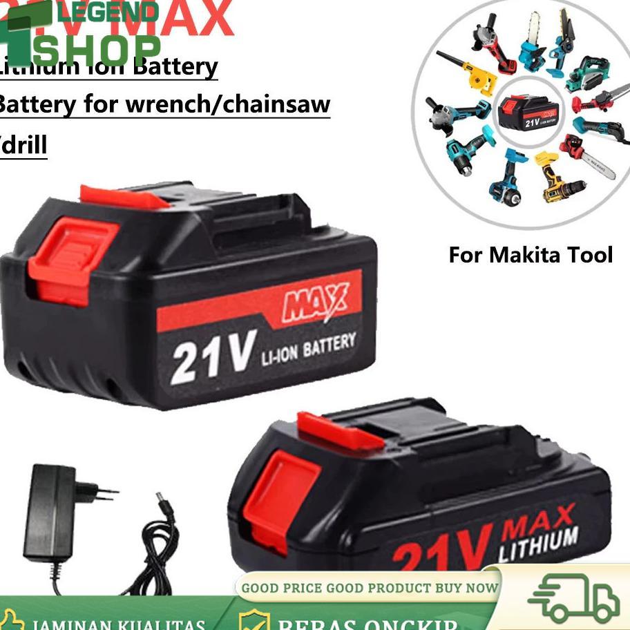 Baterai Bor Tanpa Kabel 21 Vf Electric Drill Battery/10 20 Lithium Batteries 21V 18650 High Power El