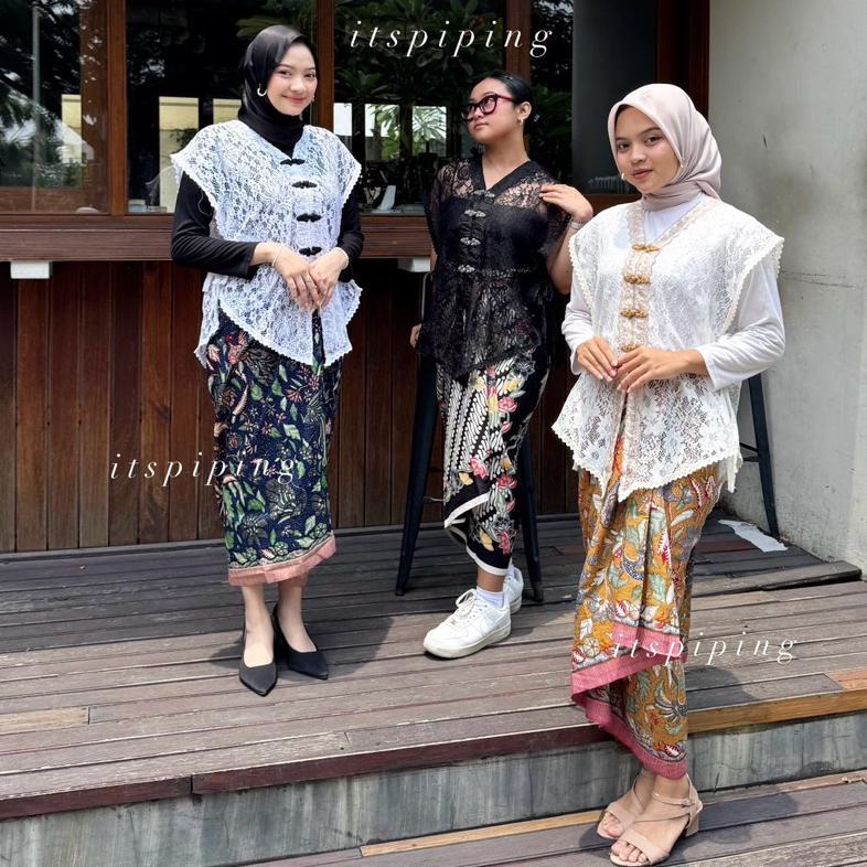 CUCI GUDANG ITSPIPING - Terikat Rok Lilit Batik Floral - kain lilit lembaran ada tali - (rok lilit s