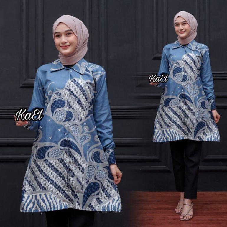 TERMURAH Baju Batik Wanita Tunik Batik Lengan Panjang Baju Batik Untuk Kerja/Kantor/Sekolah/Kuliah/S
