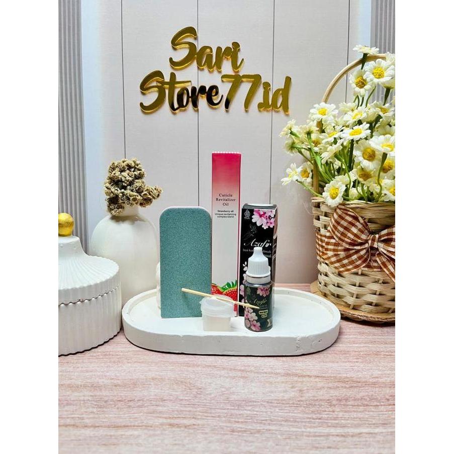 Azafir Inai Kuku Muslimah by Fatimah Paket ini Lengkap Henna Serum Buffer Kotak 10 ml dengan 6 Varia