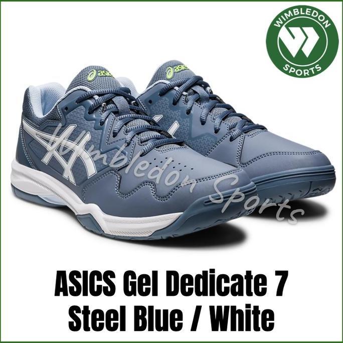 Sepatu Asics GEL DEDICATE 7 Steel Blue / Sepatu Tenis ASICS ORIGINAL