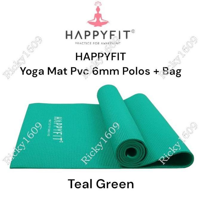 MATRAS YOGA HAPPYFIT 6MM - YOGA MAT PVC HAPPYFIT TEBAL 6MM - BONUS TAS - HAPPYFIT