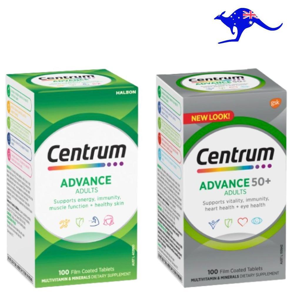 Berocca Energy Centrum Advance For Adults 50+ 50 Plus 100 Tablets Advanced Adult Multivitamin + Mine
