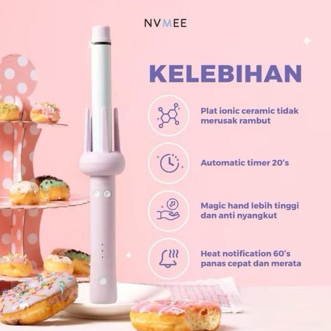 [AGUNG-SMG] NVMEE - Catokan Keriting Keramik 35 WATT Otomatis Libra Hair Styler New Desain Elegant C