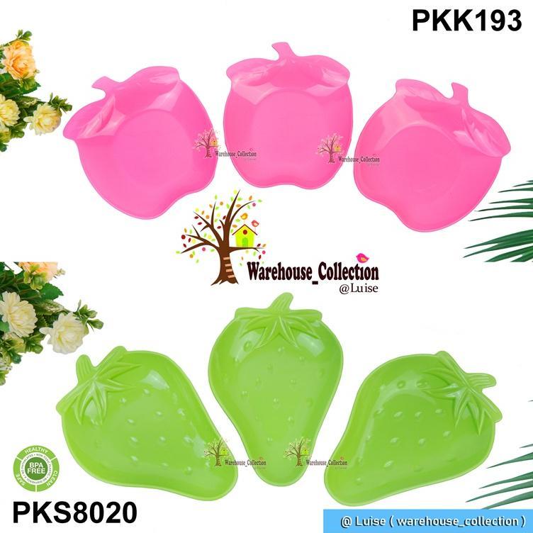 DAPAT 3 PCS PIRING PLASTIK LUCU / PIRING KUE SNACK / PIRING DESSERT / LEPEK KACANG