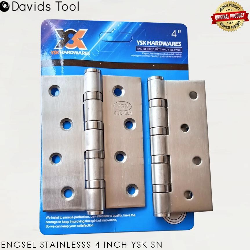 NEW Engsel Pintu Jendela Rumah Tebal Kamar Mandi Stainless Stenlis Anti Karat 4 Inch Ysk Blister [te
