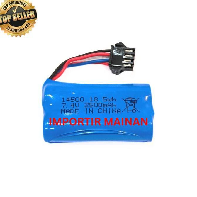 BATERAI LI ION 14500 7.4V SM PLUG 4P RC JJRC Q116 WPL C54 HUINA 1535 MAINAN TOYS REMOTE CONTROL TOY 