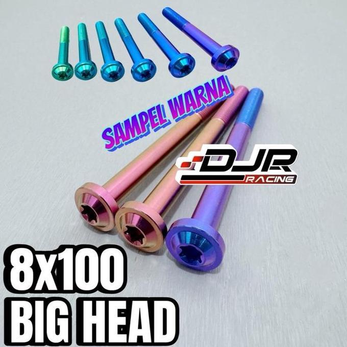 Baut 12 Titanium 8X100 Big Head Original Vietnam Baut 12 Panjang 10Cm Best Quality
