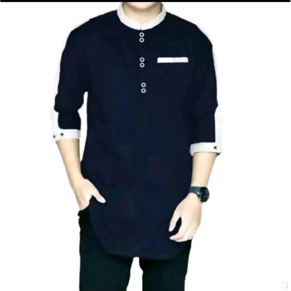 terlaris baju koko kurta zaka lengan 3/4 baju kurta pakistan koko pria lengan 3/4