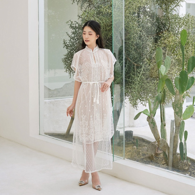 Aura Label - Tabita Dress Tulle Dot Elegan