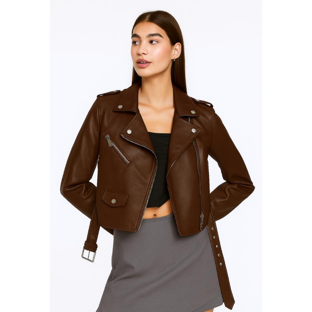 HOT DEALS Jaket semi kulit sintetis wanita cewe seksi korea untuk pesta sehari hari dan kerja