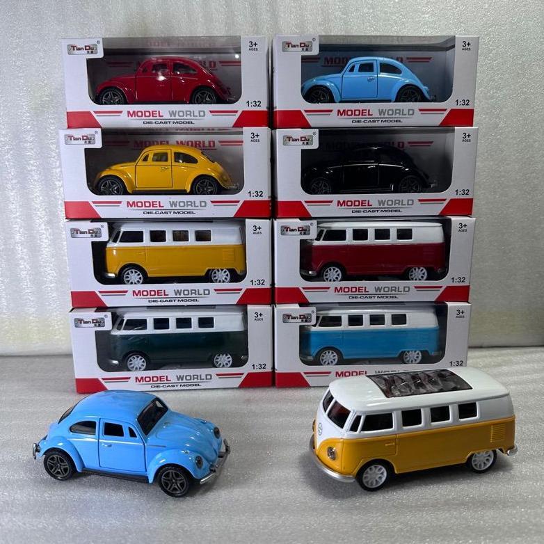 DIE CAST MODEL WORD VOLKSWENG BEETLE VW KODOK MINI ATUR MAINAN BE KOMBI