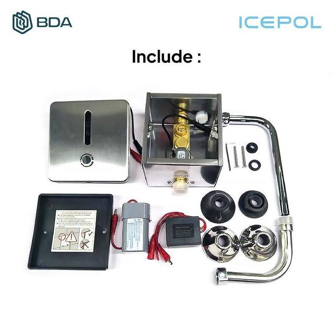 Icepol Sensor Urinal Flush Push Kran Urinoir Keran Air Urinoir Flush Valve IC SS 001 / 002