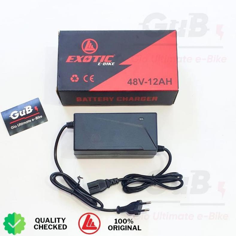 Charger Sepeda Listrik Exotic 48V 12AH Original / Cas Exotic Ebike 48V 12AH Original Terbaru sparepa
