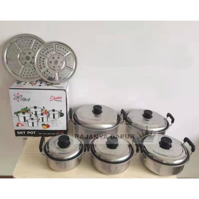 luckynopicky Panci kingko 555 steamer - panci set stainless 555 Diskon