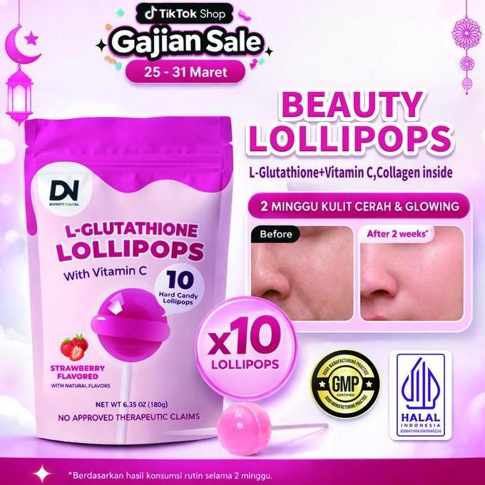 bangpadriss - c+collagen l-glutathione permen lolipop with vitamin c -10 batang, untuk kesehatan kul