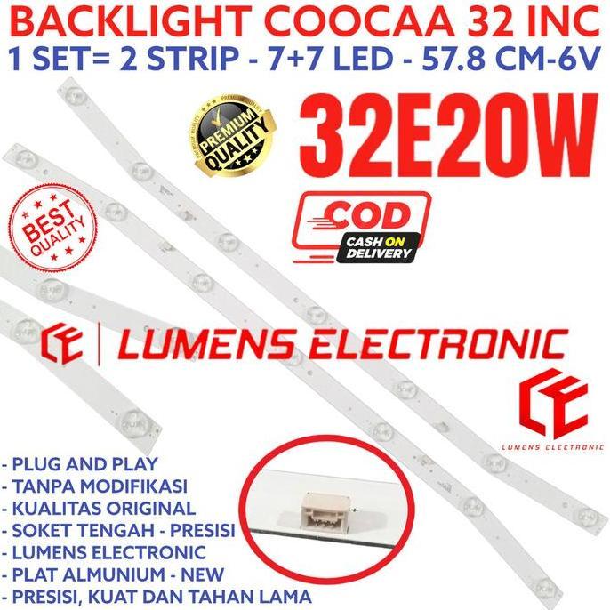 BACKLIGHT TV LED COOCAA 32 INC 32E20W 32E20 W LAMPU BL LED 7K 6V 7 KANCING LED 6 VOLT COCA KOKA COKA
