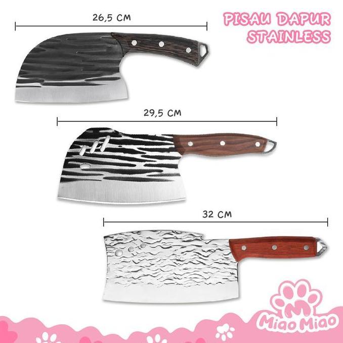 [All Varian] Pisau Dapur Pemotong Daging - Pisau Koki - Pisau Stainless Steel Tebal 2,5mm - 5 mm