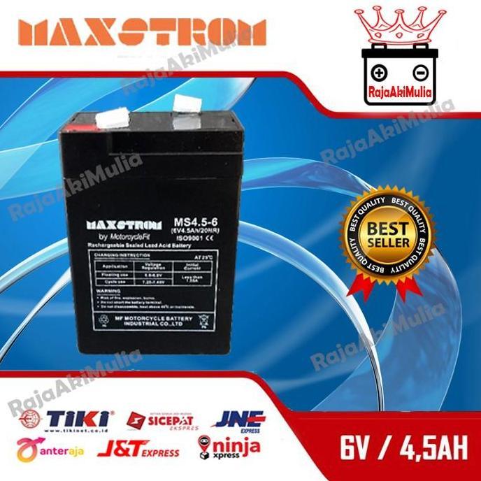ACCU AKI BATTERY SENTER/LAMPU EMERGENCY VRLA MF 6V4.5AH HARGA SPESIAL!