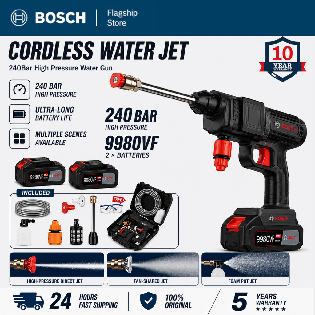 BOSCH Cuci Mobil 998V 180Bar Jet Cleaner Mesin Peralatan Mesin Cuci Mobil Jet Cleaner Mobil Pompa Me