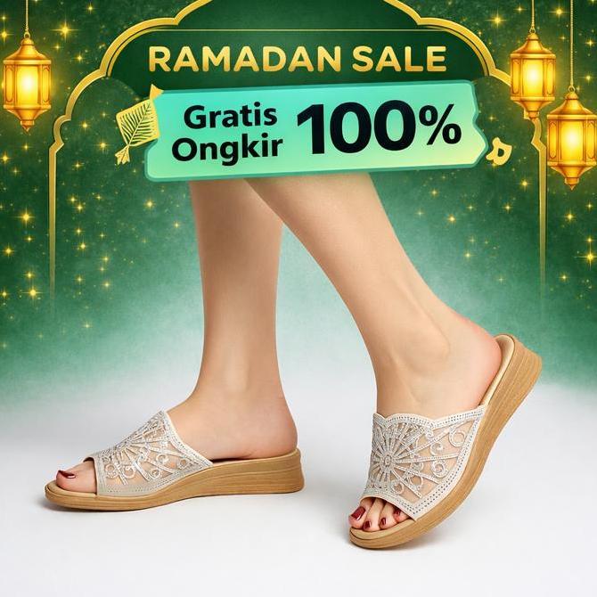 Shoes- Sandal Nita Pesta Kondangan Terbaru / Sendal Cewek Permata Berlian Remaja Ibu-Ibu