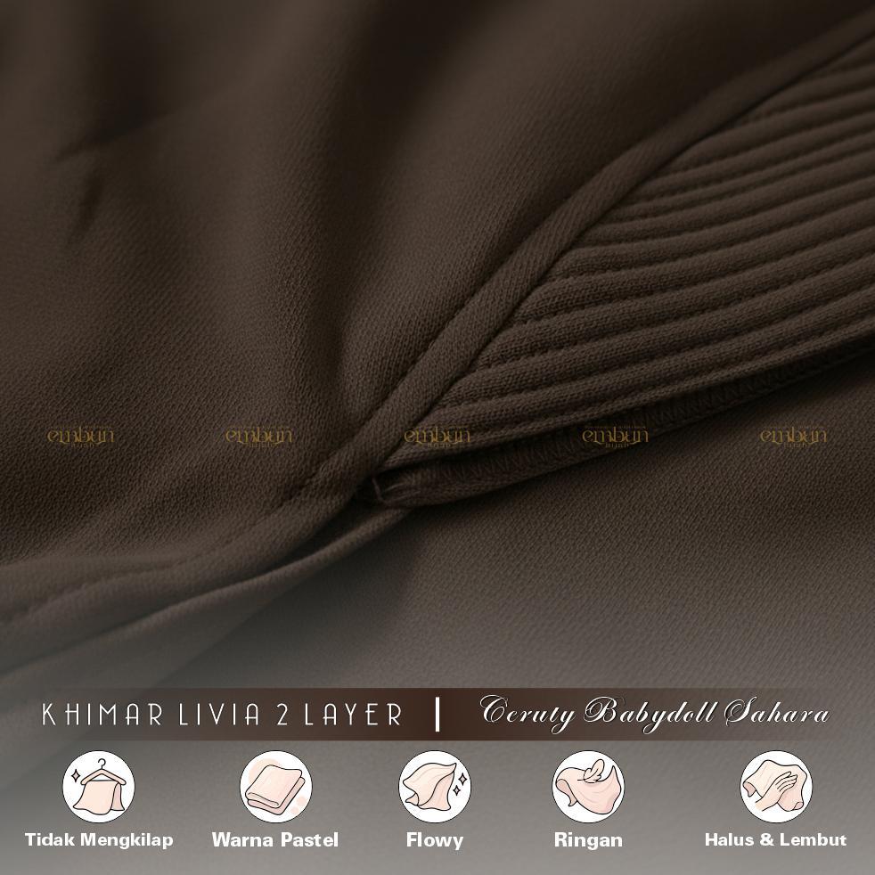 exclusive hijab khimar instant syar'i dua layer pad busa mat ceruti babydoll | kerudung warna mahoga
