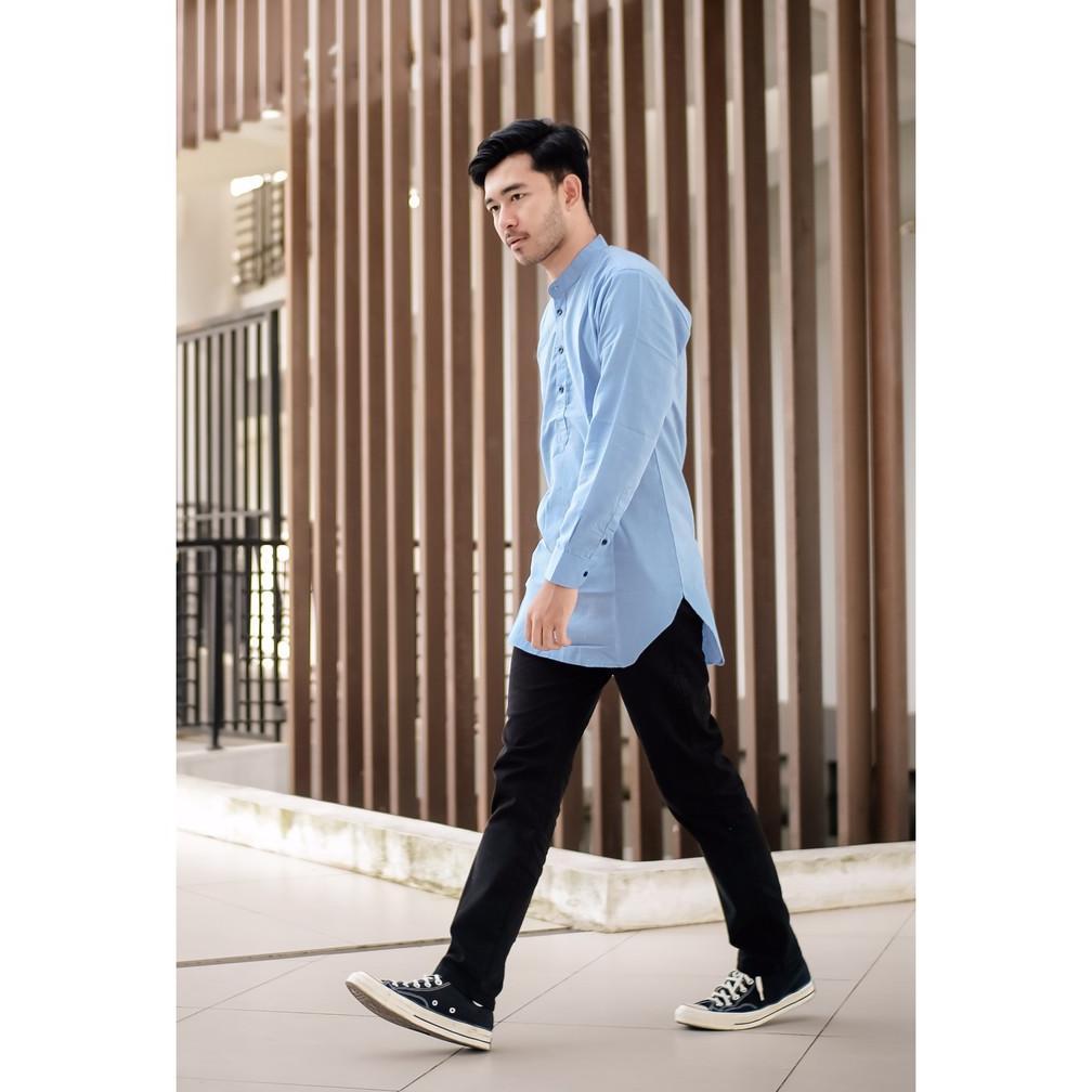 NEW PRODUCT Baju Koko Kurta Lengan Panjang Warna Biru Muda Biru Laut Ada Big Size Banyak Warna