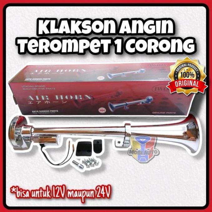 Klakson Angin Terompet Air Horn 1 Corong Mobil 12v 24v