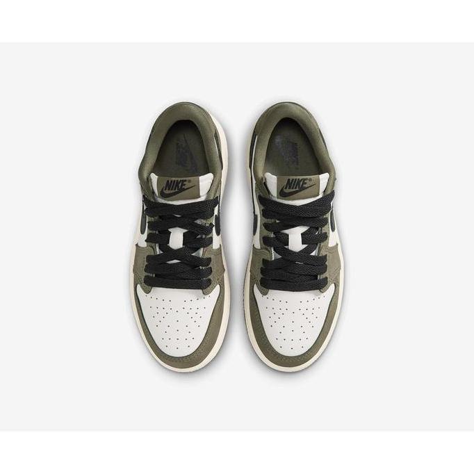 Sepatu Basket Anak Nike Air Jordan 1 Retro Low OG Preschool Medium Olive HQ6996-200 (TERBAIK) (TERBA