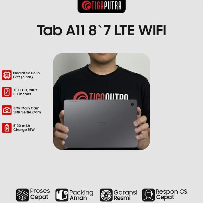 Samsung Tab A11 8`7 LTE WIFI (Ram 4GB, Rom 64GB, Battery 5100mAh) - GRAY (TERBAIK) (TERBARU) (TERMUR