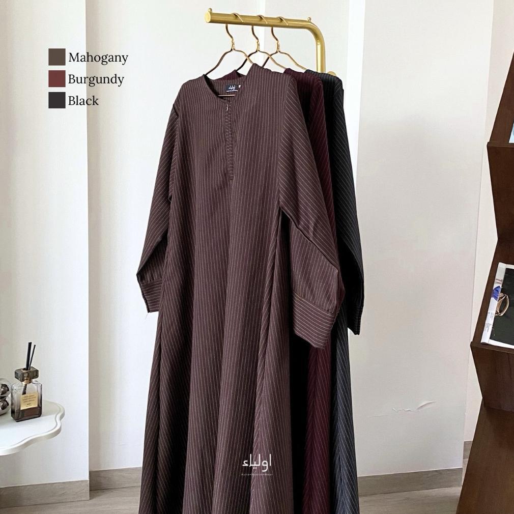 HOT Auliashop - SALUR ABAYA | Abaya Stripe Semiwool | Abaya Muslim Motif Salur Elegant