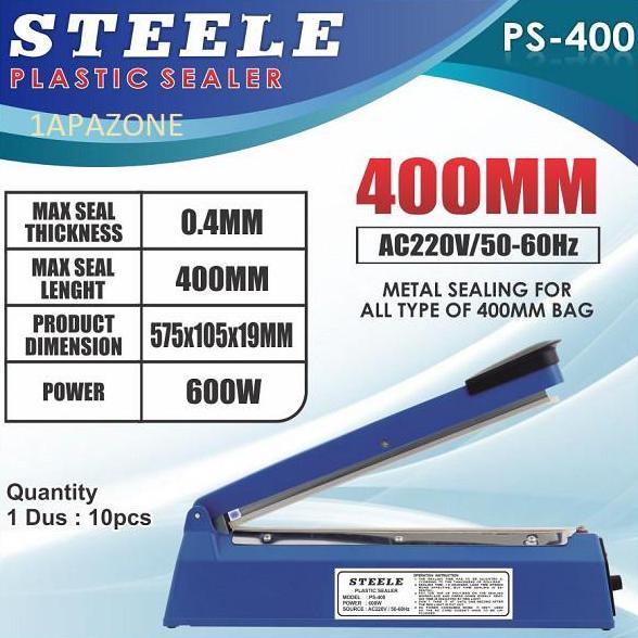 TTS STEELE Alat Pres Plastik 40cm PP/PE 220V AC 600W PFS-400 I Impulse Sealer Plastic 400mm 40cm 600