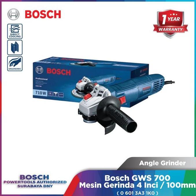 Gerinda 4" Bosch GWS 700 Angle Grinder Mesin Gerinda 100 mm Corded 700W Professional