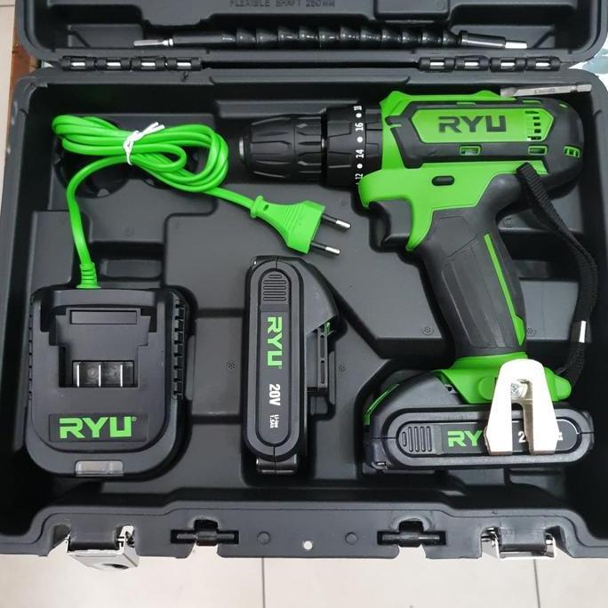 RYU CORDLESS IMPACT DRILL 20V BOR BATERAI BETON RYU SET RCI120V